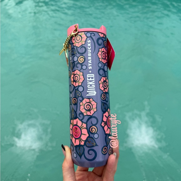 Starbucks x Wicked 2024 Glinda Floral Charm Stainless Steel Tumbler - Picture 2 of 7